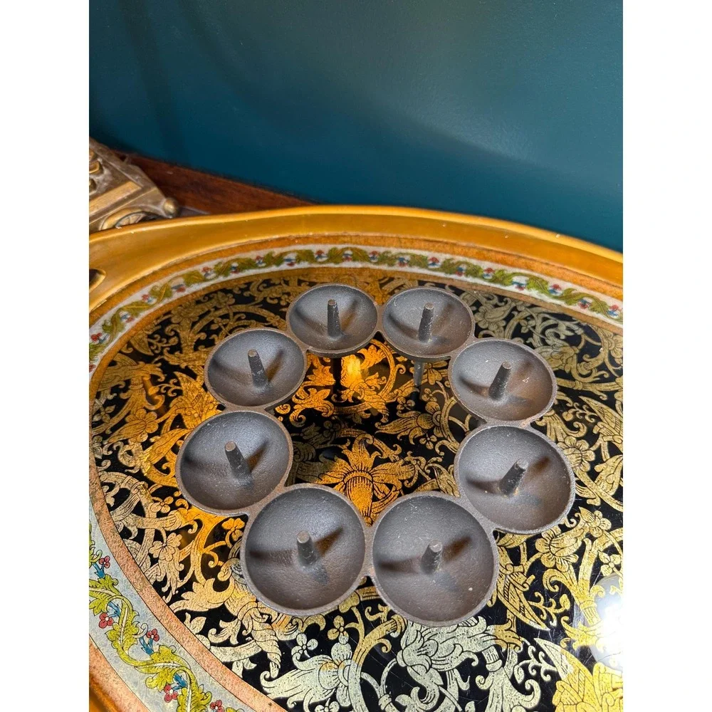 Dansk Designs Denmark Cast‎ Iron Candle Ring by Jens Quistgaard, 8-Light Holder